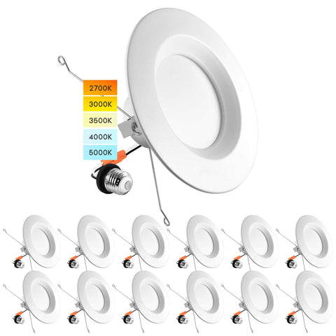 LUXRITE 5/6 inch downlight color temperature switch for customizable ambience