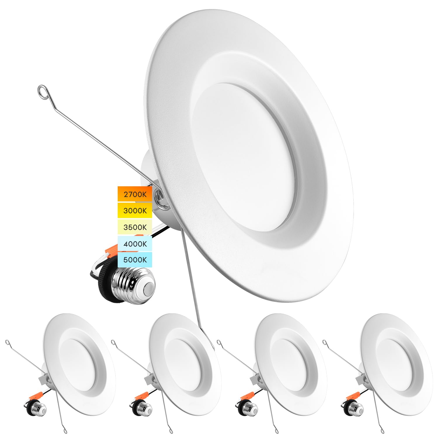 LUXRITE 5/6 inch downlight with color-temperature switch for customizable ambiance