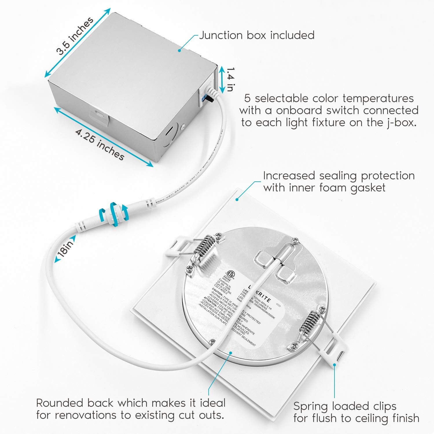LUXRITE five-color temperature switch for ambient control