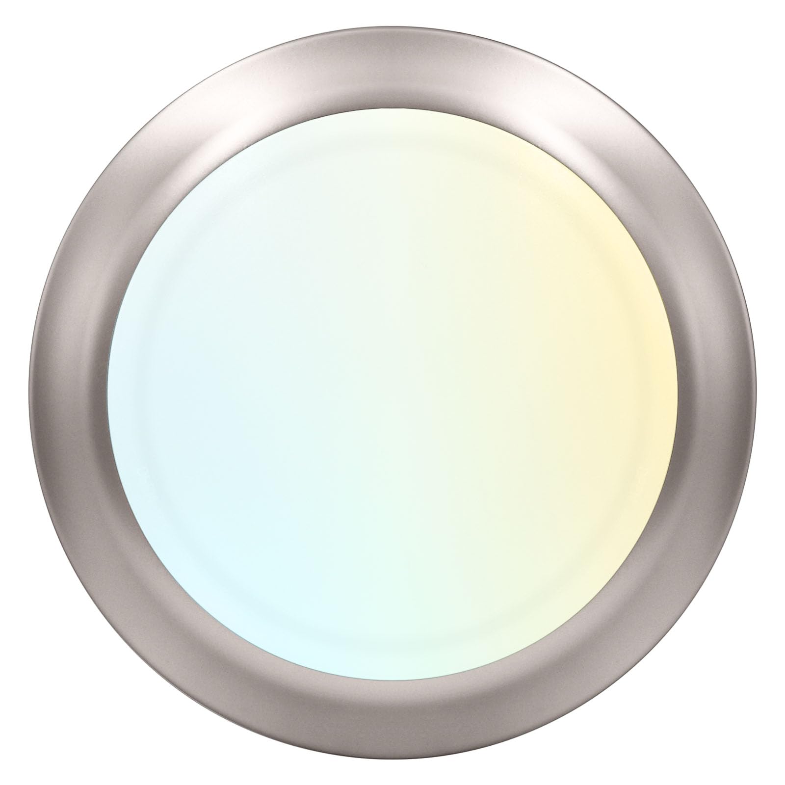 LUXRITE 6-In LED disk light in brushed nickel adds a sleek ceiling finish.