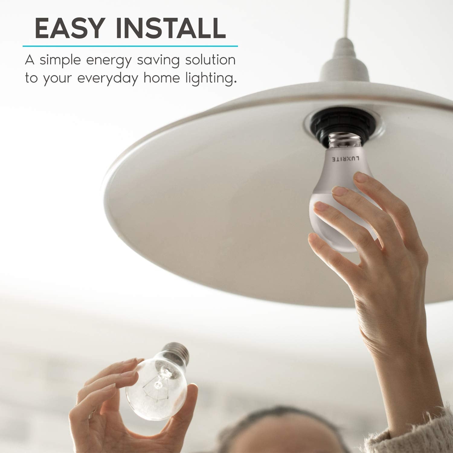 LUXRITE 9W LED replaces 60W incandescent for energy savings