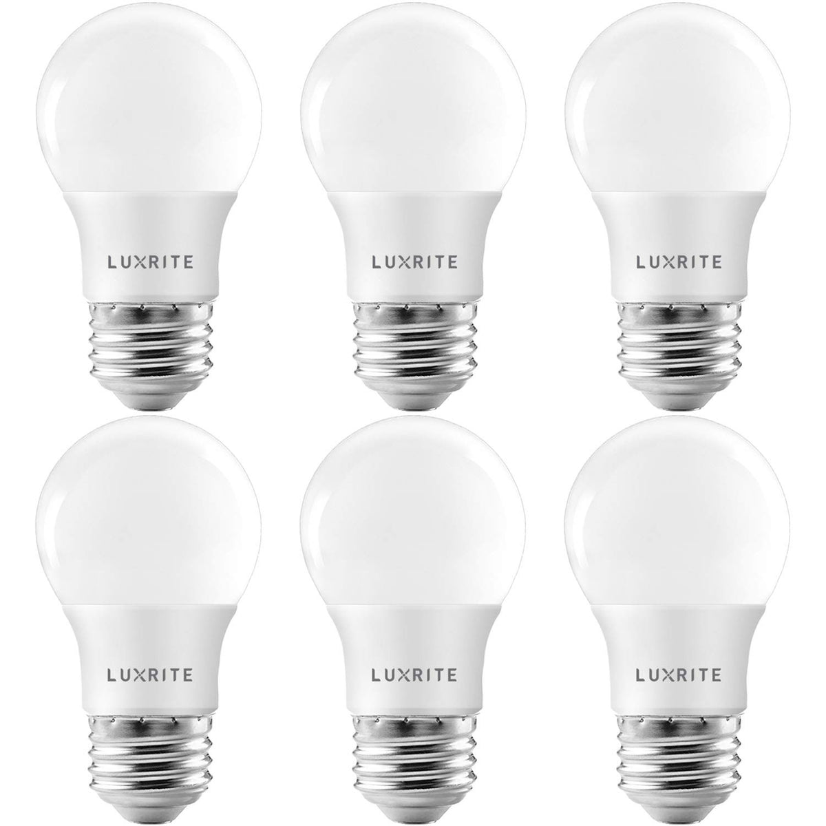 LUXRITE A15 LED bulb delivers 600 lumens for bright, even lighting.