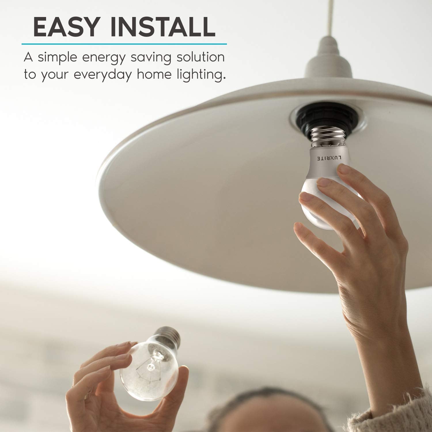 LUXRITE A15 LED bulb E26 base fits standard sockets easily.