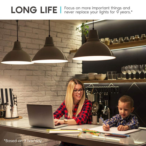 LUXRITE A15 LED bulb is rated for enclosed fixtures and damp locations.