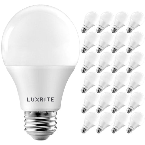 LUXRITE A19 LED bulb with bright ambient light for living spaces