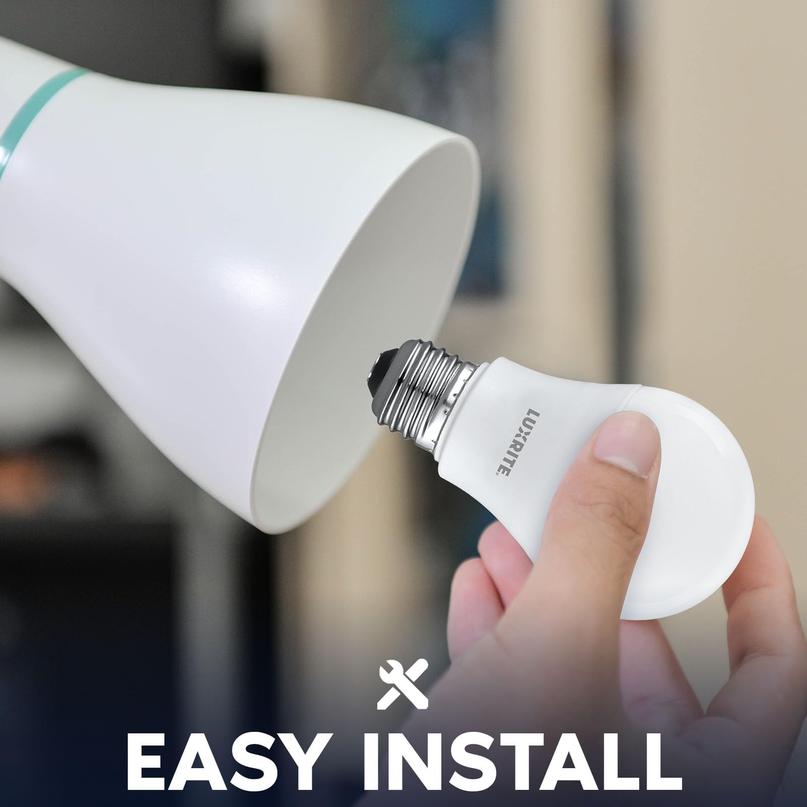Luxrite A19 LED bulb damp location rated for indoor and outdoor use