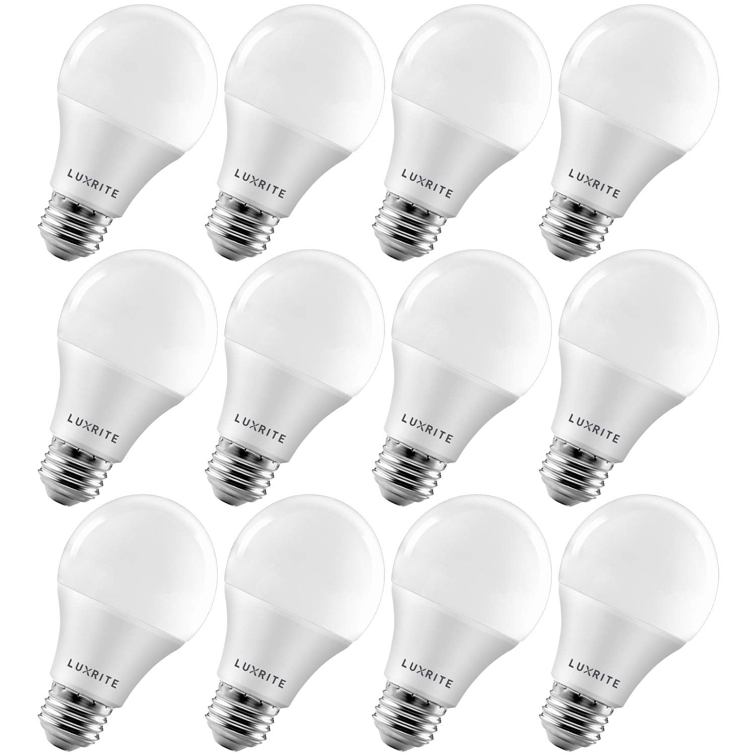 LUXRITE A19 LED bulb in a lamp provides bright task lighting.