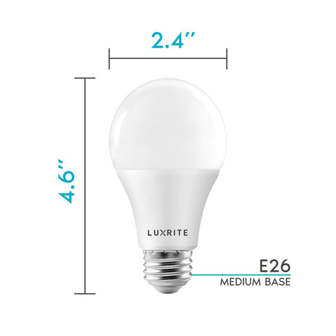 LUXRITE A19 provides up to 25,000 hours of reliable lighting.