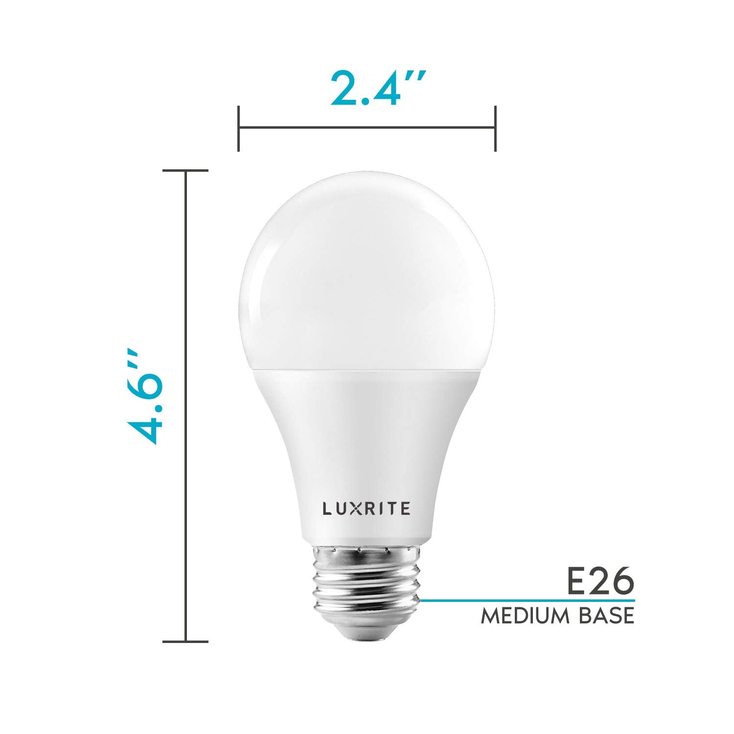 LUXRITE A19 bulbs last up to 25,000 hours for reliable daily lighting.
