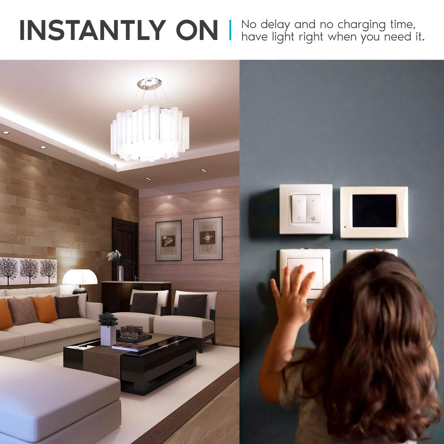 LUXRITE A19 dimmable bulb for adjustable brightness and mood lighting.