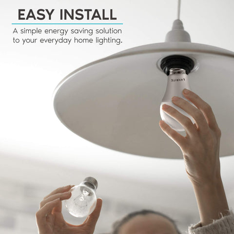 LUXRITE A19 saves energy, reducing consumption compared to traditional bulbs.