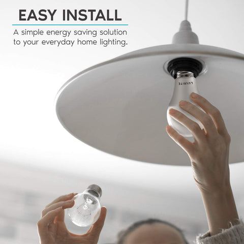 LuxRITE A19 LED bulbs save energy while maintaining bright, consistent light.
