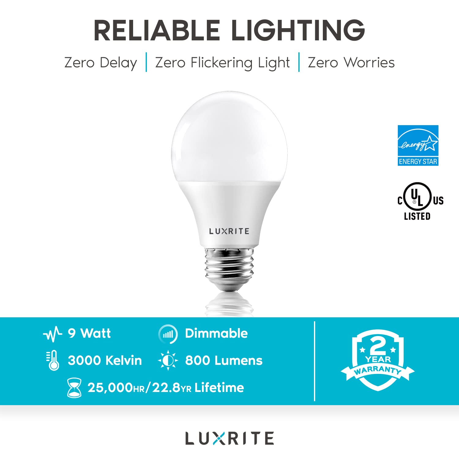 LUXRITE Energy Star certified bulb for efficiency