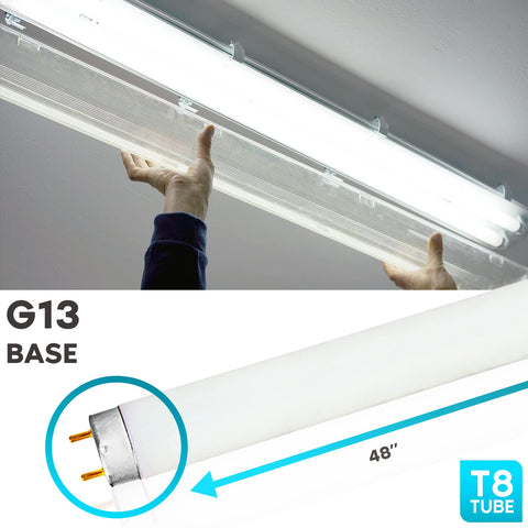 Luxrite F32T8 4100K cool white light ideal for task lighting in offices.