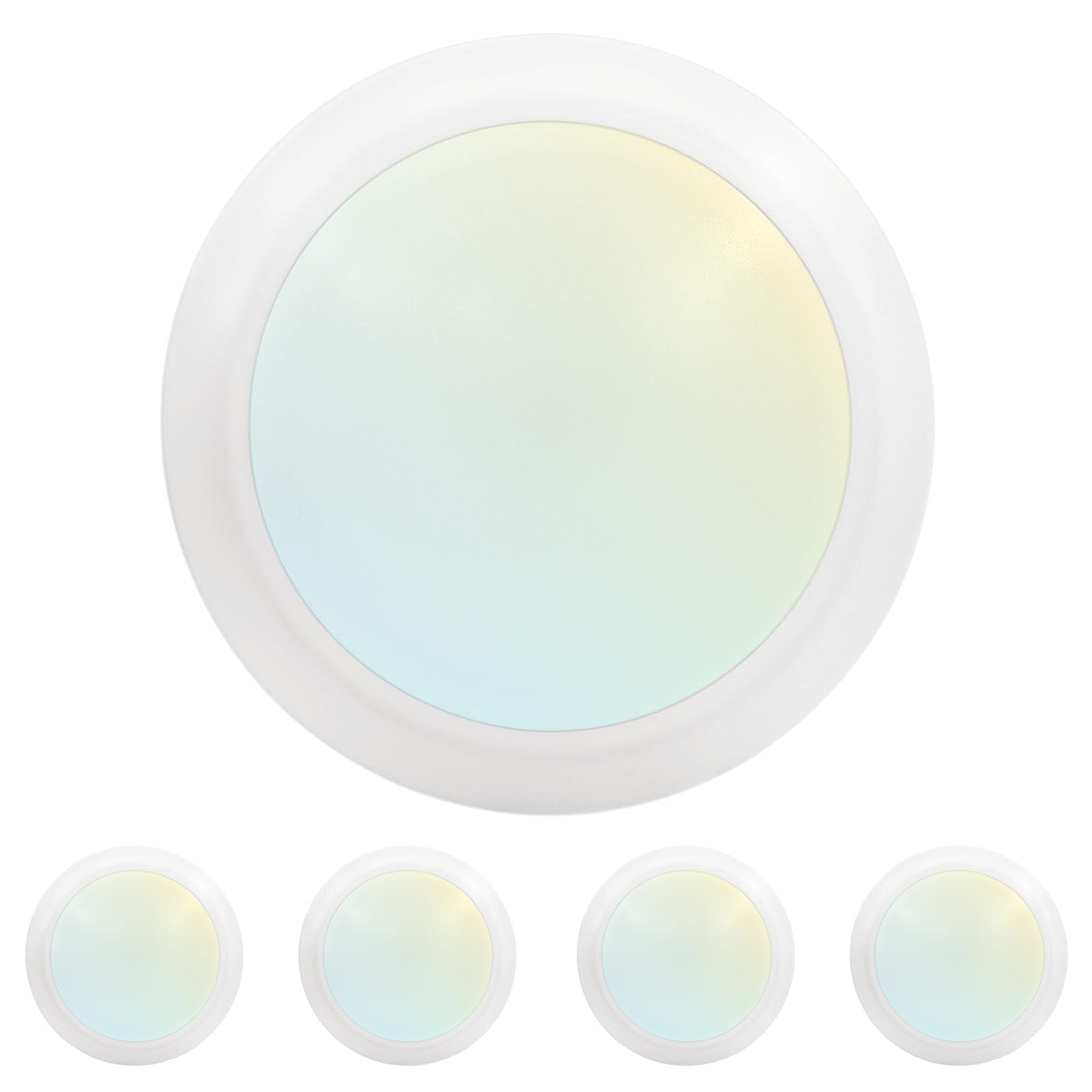 Luxrite LED disk light 6in closeup shows slim flush-mount design for ceilings