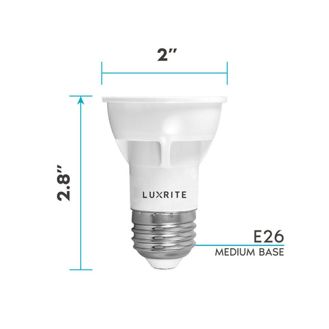 LUXRITE PAR16 LED bulb damp-rated for humid spaces