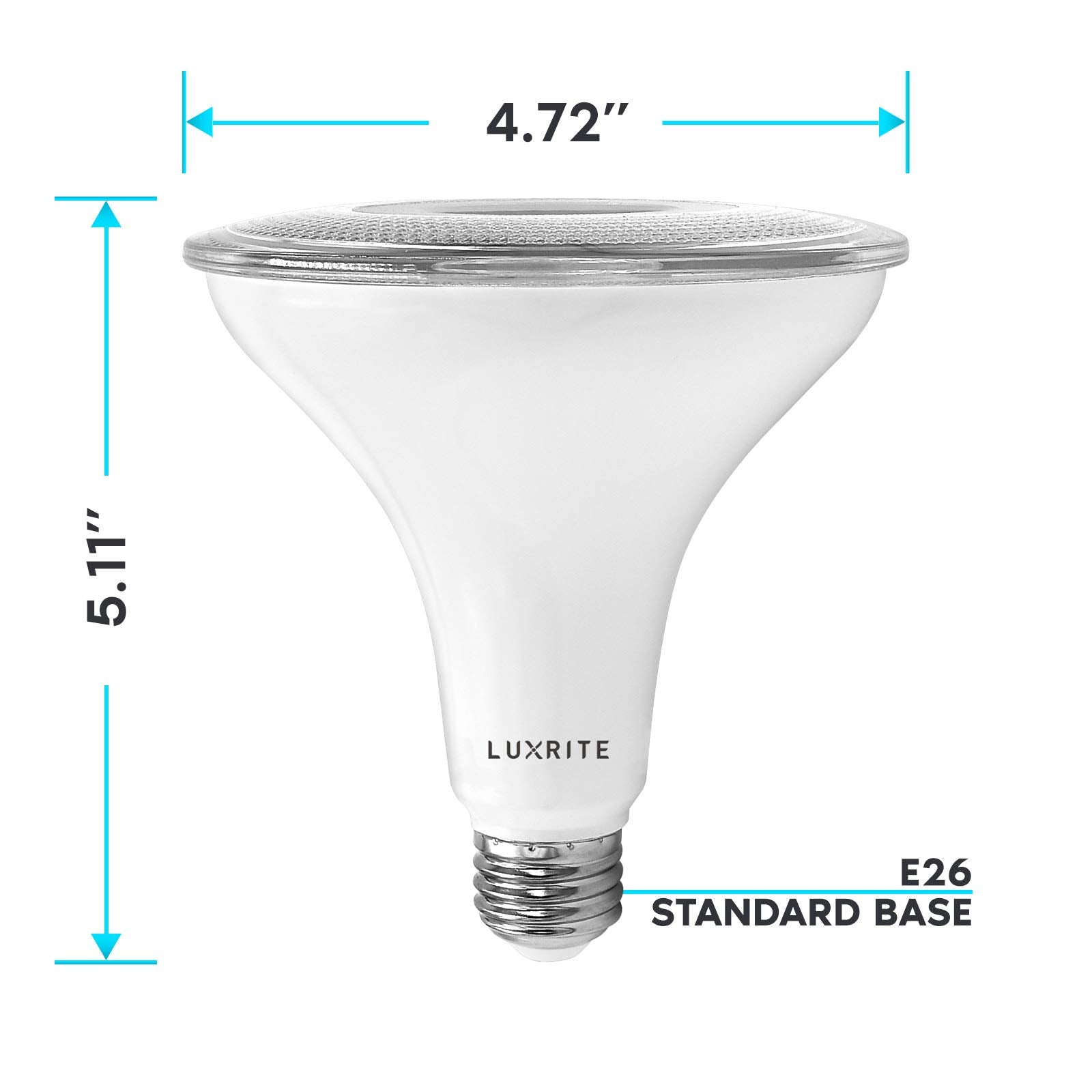 LUXRITE PAR38 3000K soft white bulb creates warm ambience indoors.