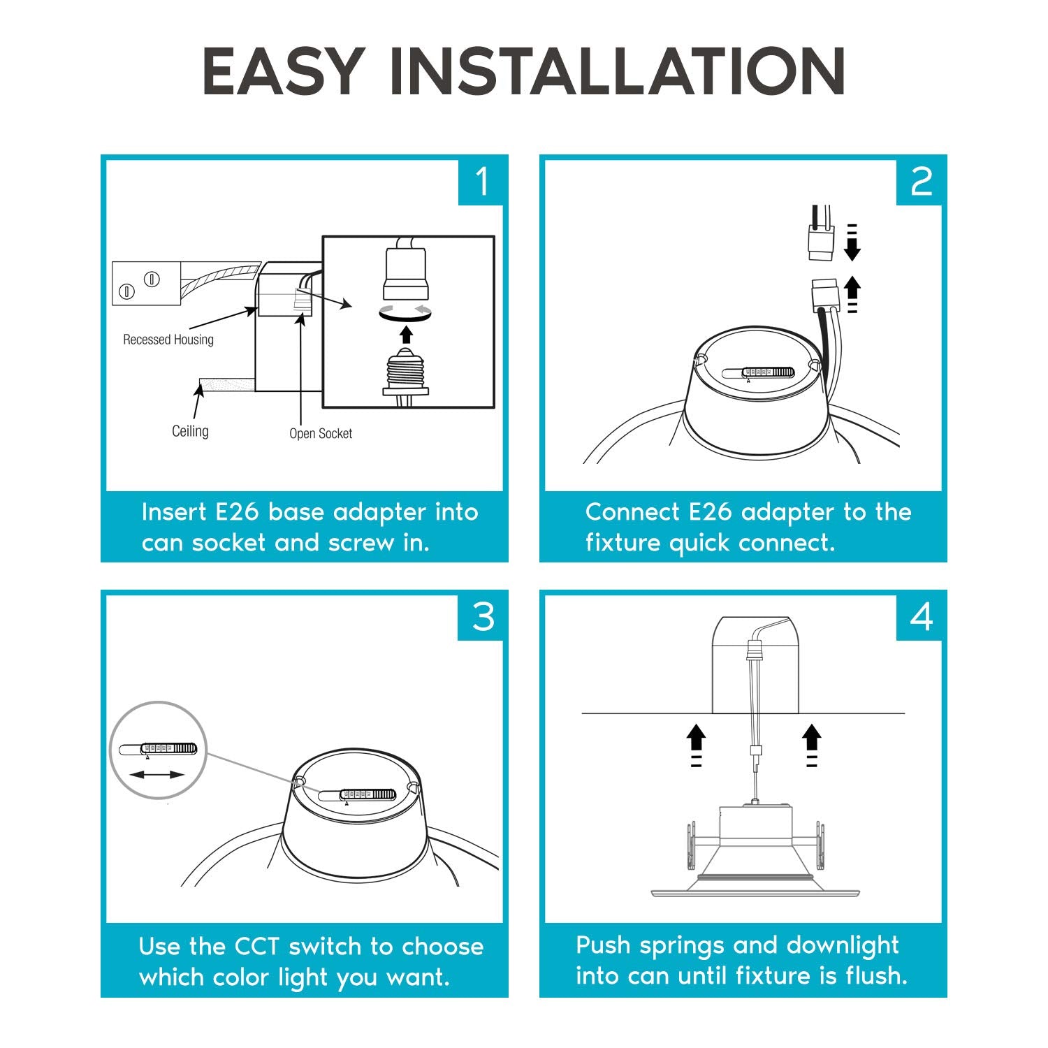 LUXRITE wet-rated LED downlight suitable for bathroom and outdoor use