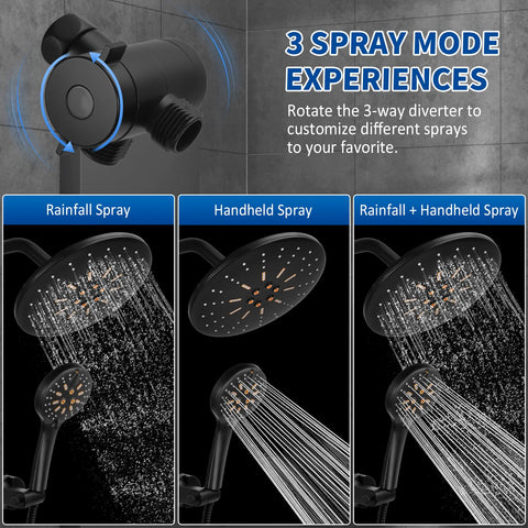 Luxsego handheld spray wand in 7 modes for personalized showers