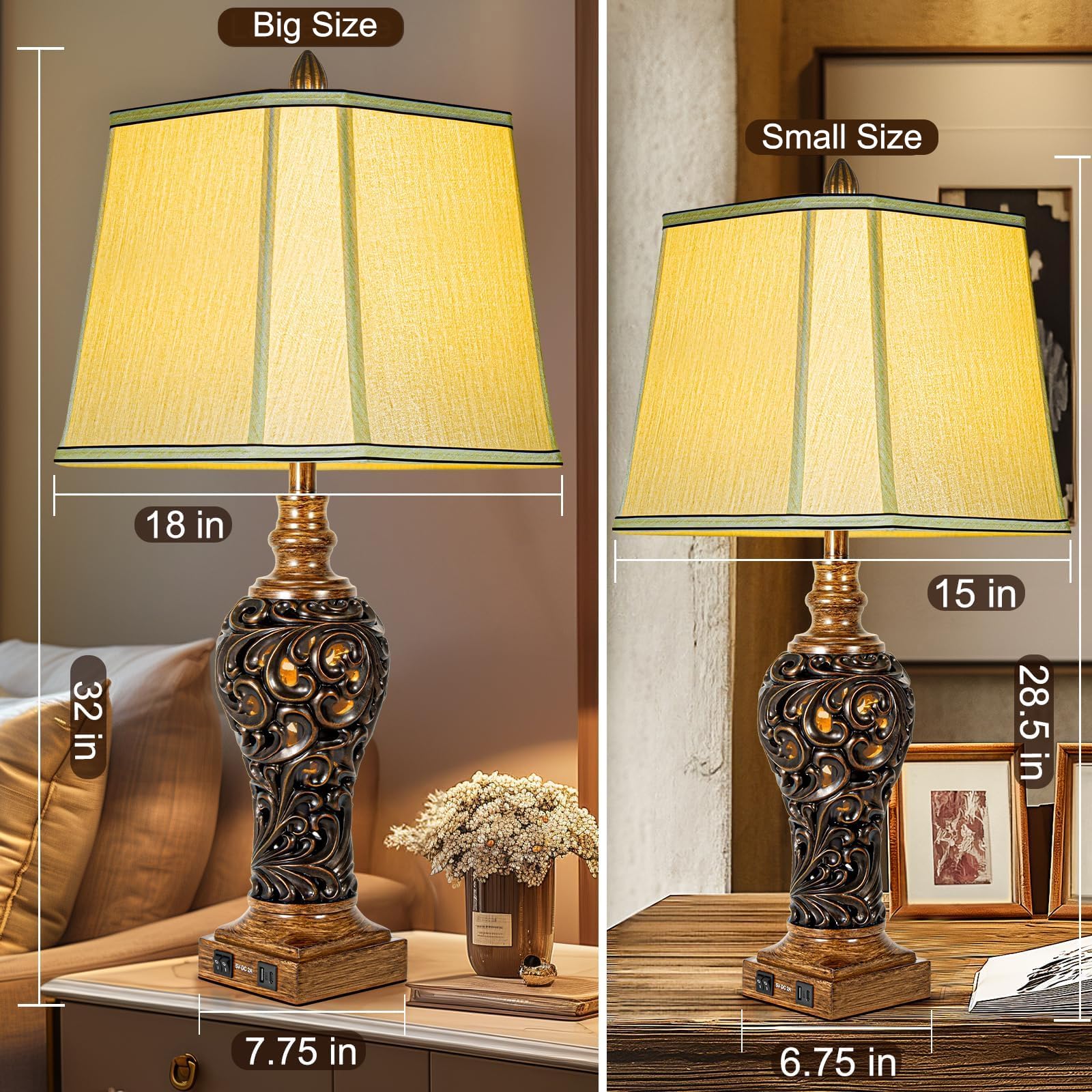 Dual-switch design on LuxSight lamp for main and night light control