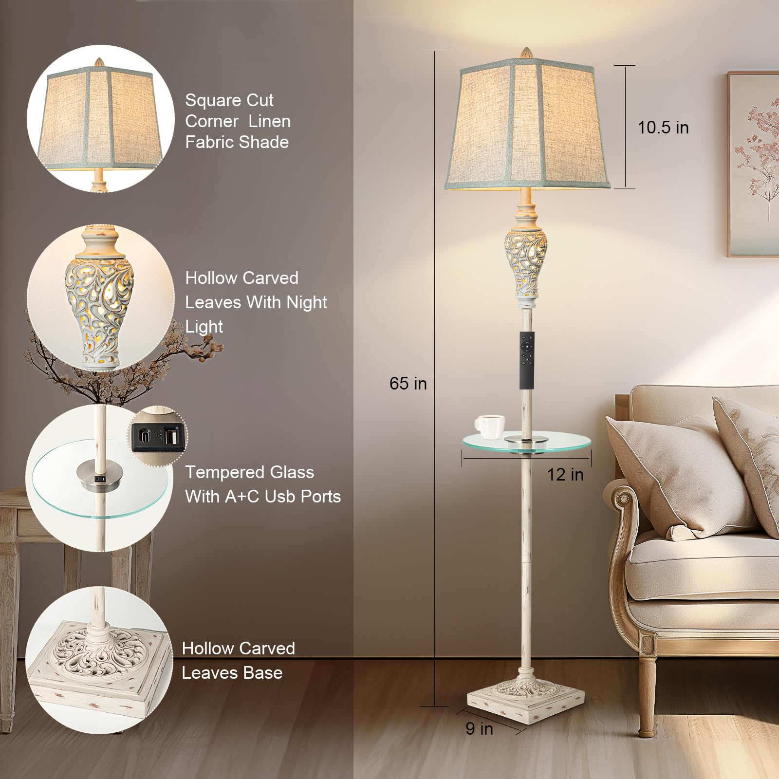 LuxSight Collection stepless dimming floor lamp offers customizable mood lighting.