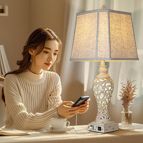 LuxSight lamps feature independent switches and a subtle night light.