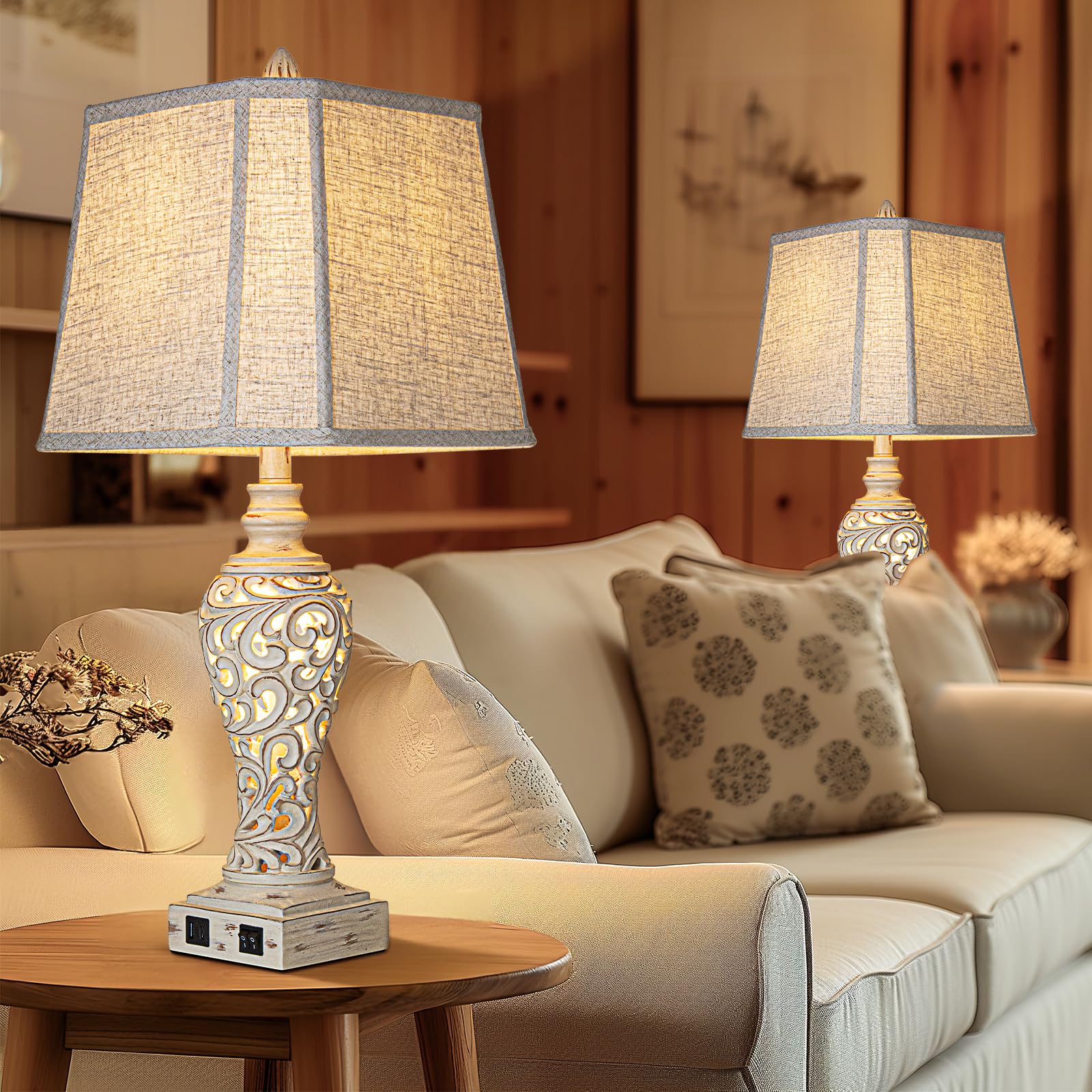 LuxSight soft glow from linen shade aids relaxed reading.