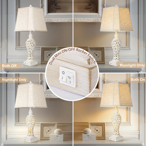 LuxSight lamp with USB A+C ports for charging devices at night.