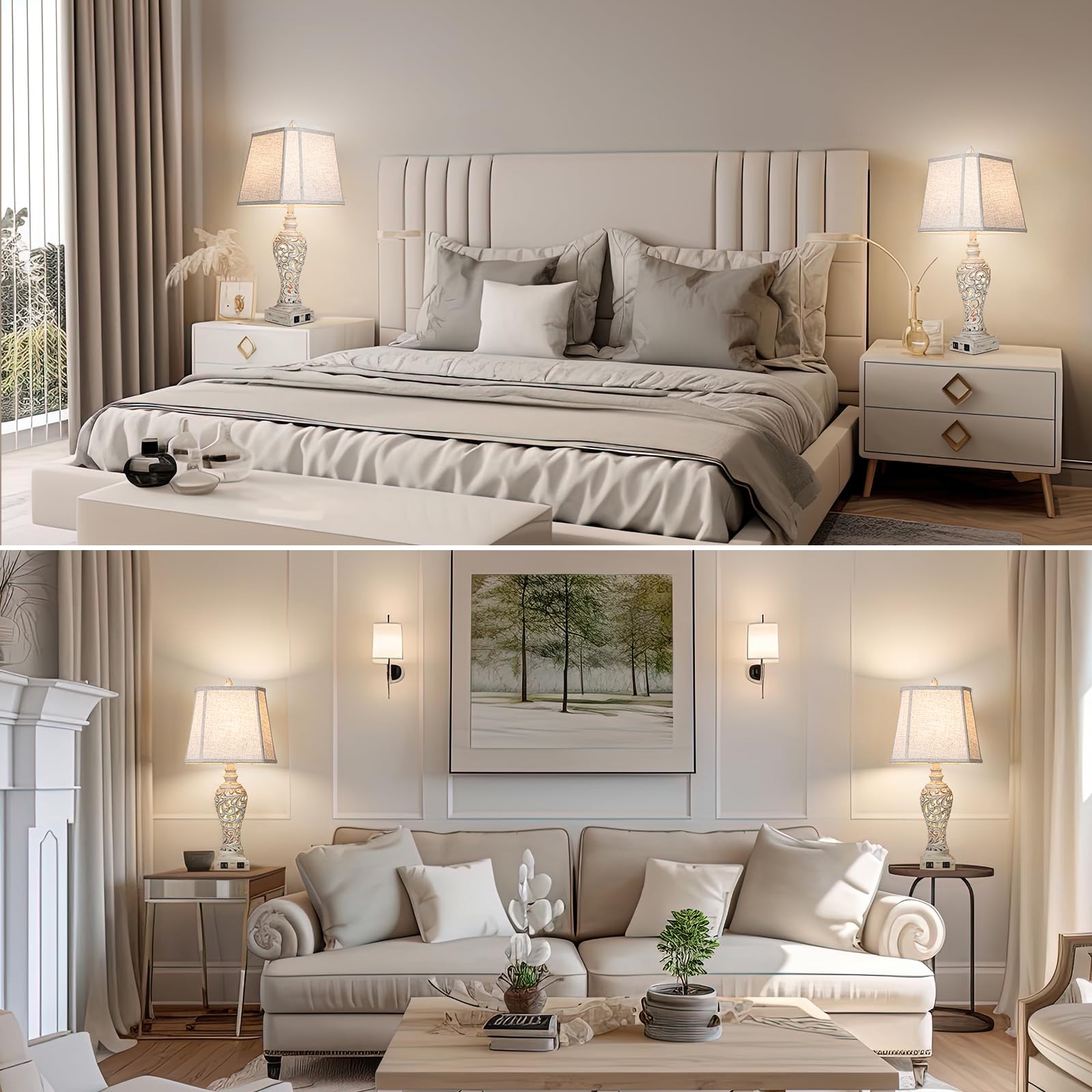LuxSight lamp with USB ports for convenient device charging.