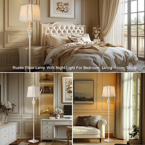 LuxSight 65-inch floor lamp placed in a cozy living room setup