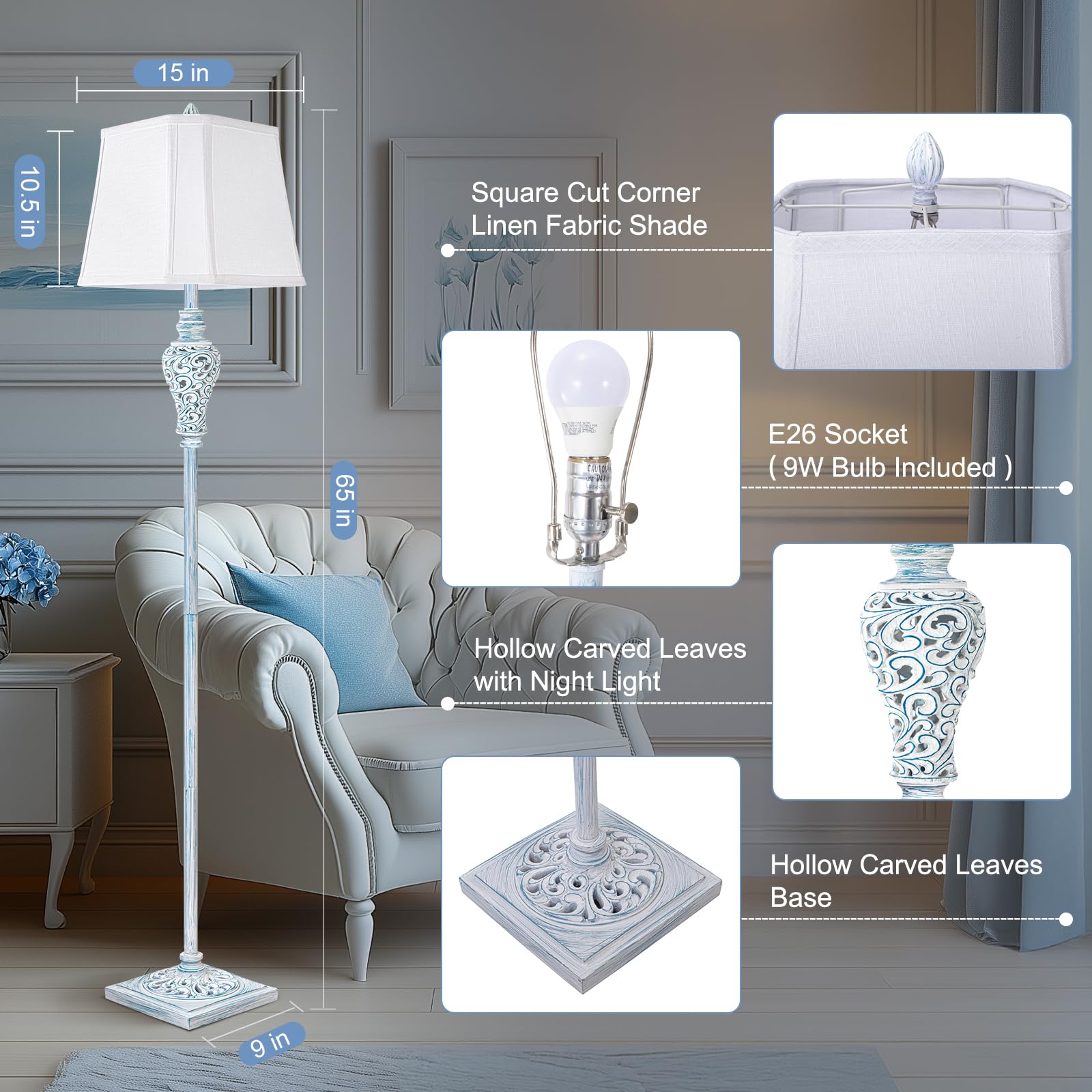 LuxSight Collection shade closeup reveals white linen shade for soft ambient light