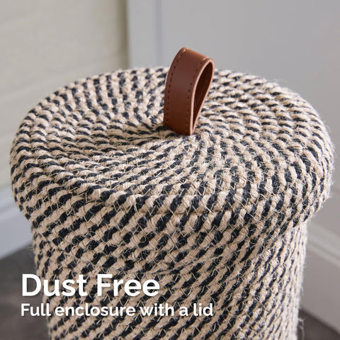 Luxury Little boho storage doubles as catch-all for lotions or bath items.