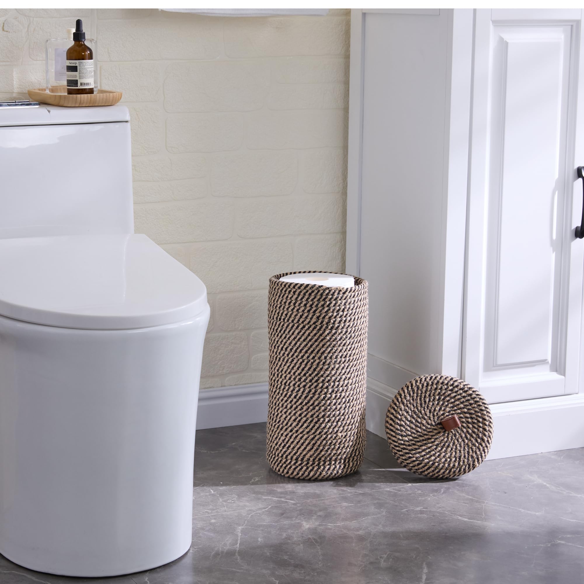 Luxury Little cotton-woven basket blends neutral tones with rustic, modern, or vintage vibes.