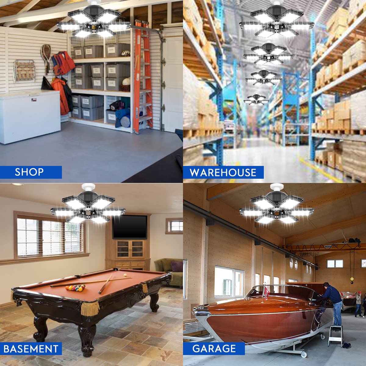 Luyata light delivers 270-degree coverage for broad garage lighting.
