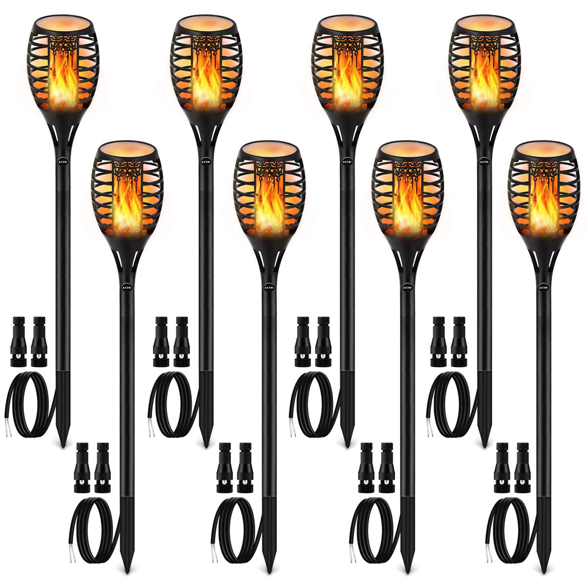 LUYE low-voltage torch lights with flickering flame for safe outdoor ambiance