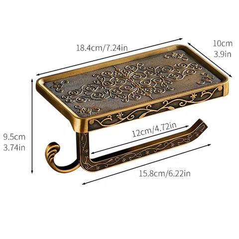 LUYU antique brass finish aluminum bathroom organizer shown on wall for durability