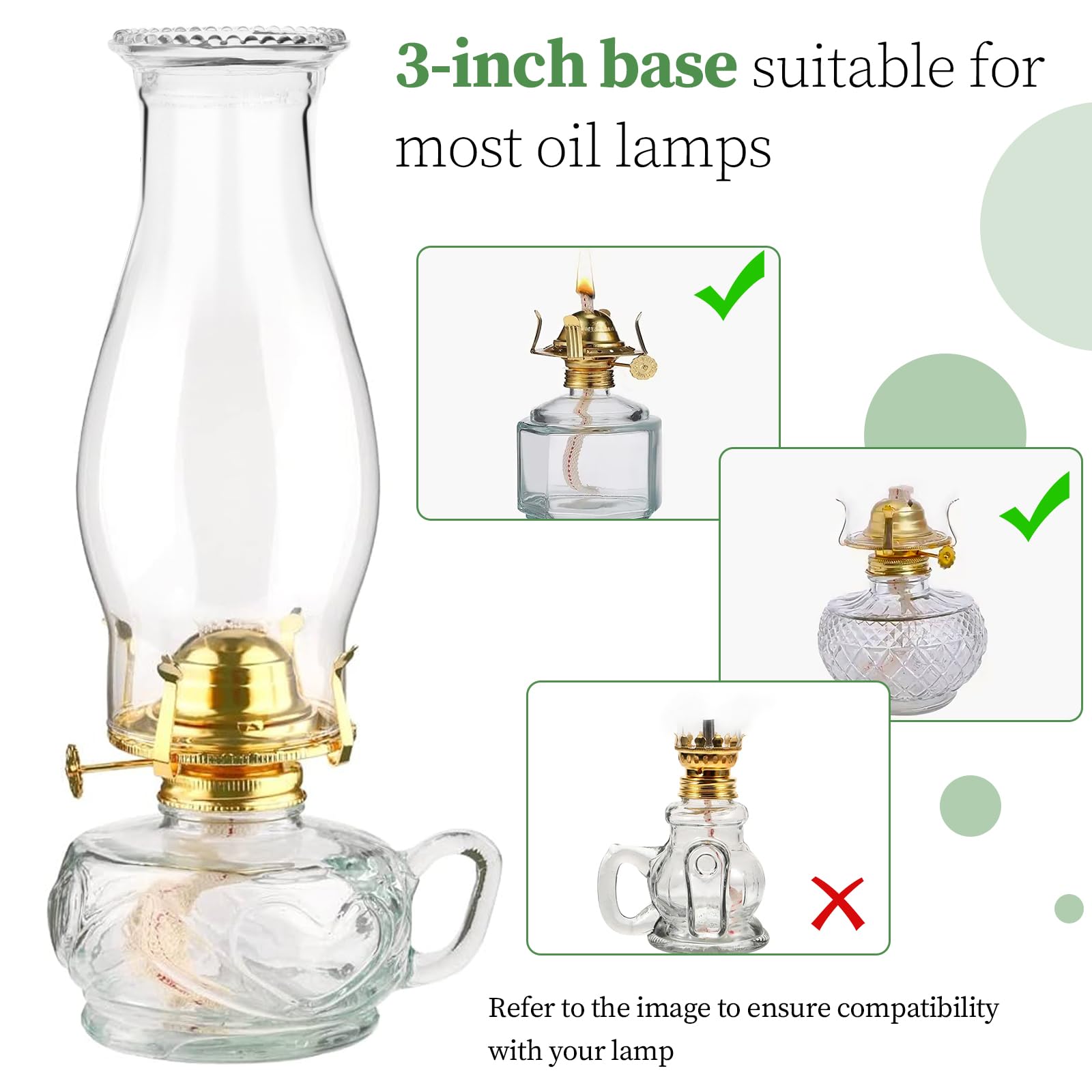 LVACODV hand-blown glass chimney delivers durability and clarity.