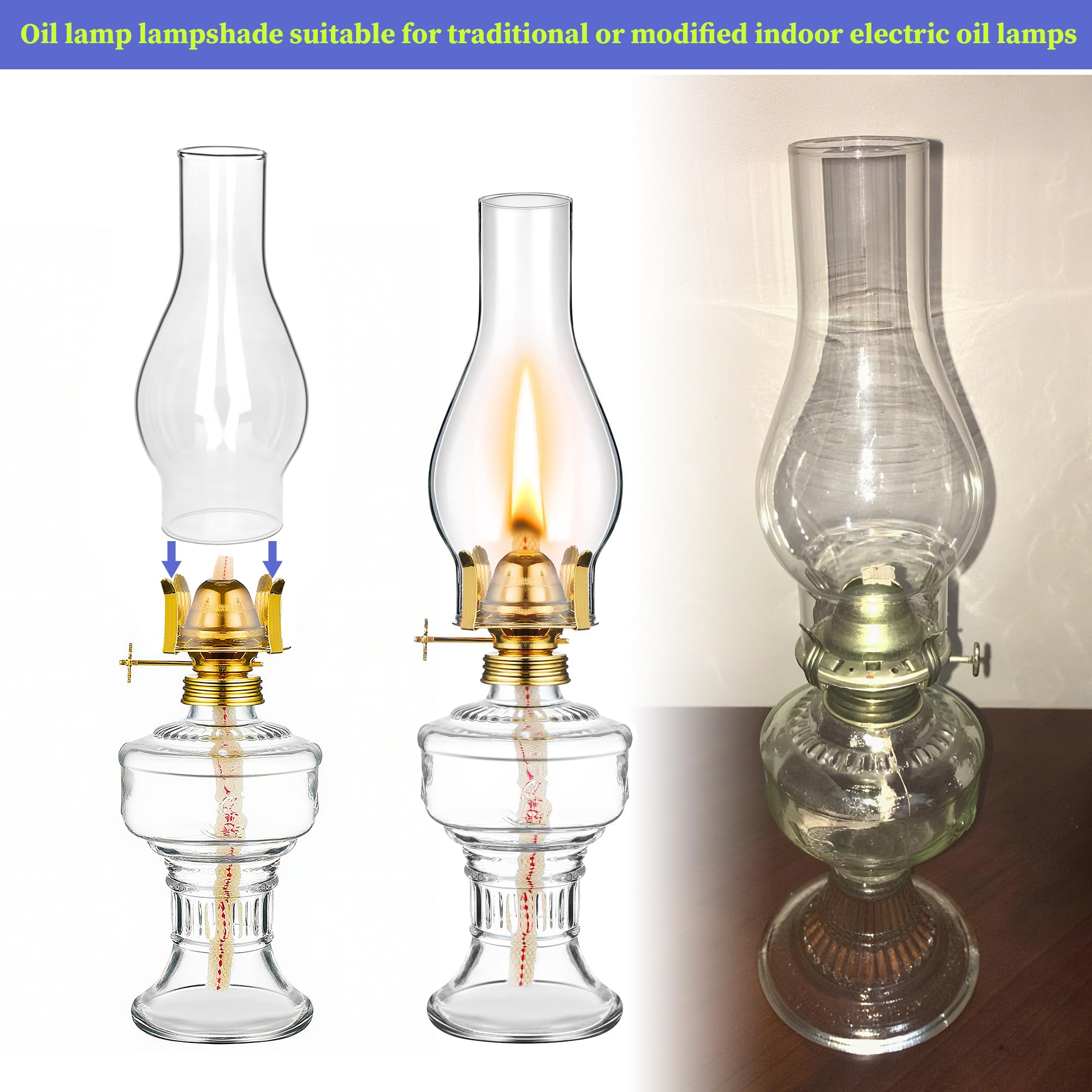LVACODV oil lamp chimney classic hurricane-design suits traditional interiors