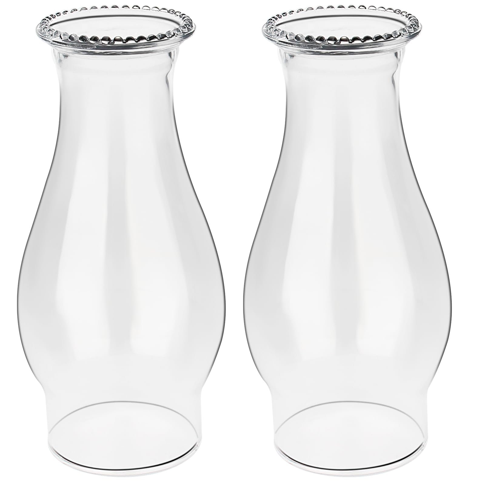 LVACODV oil lamp chimney in clear wave style for steady, bright flames.