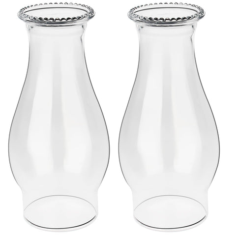 LVACODV oil lamp chimney in clear wave style for steady, bright flames.