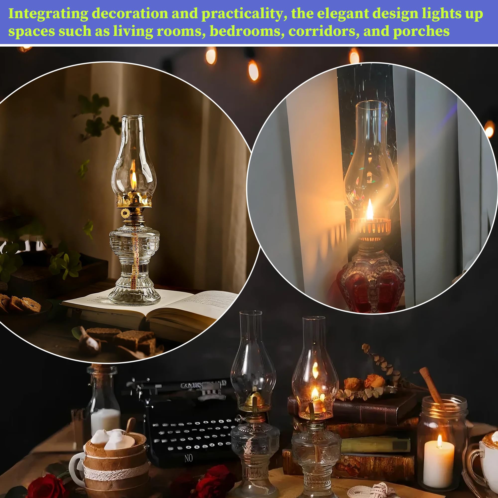 LVACODV oil lamp chimney decor and function for living rooms and porches