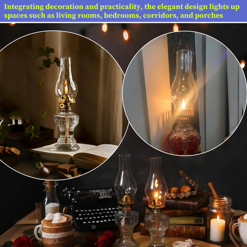 LVACODV oil lamp chimney decor and function for living rooms and porches