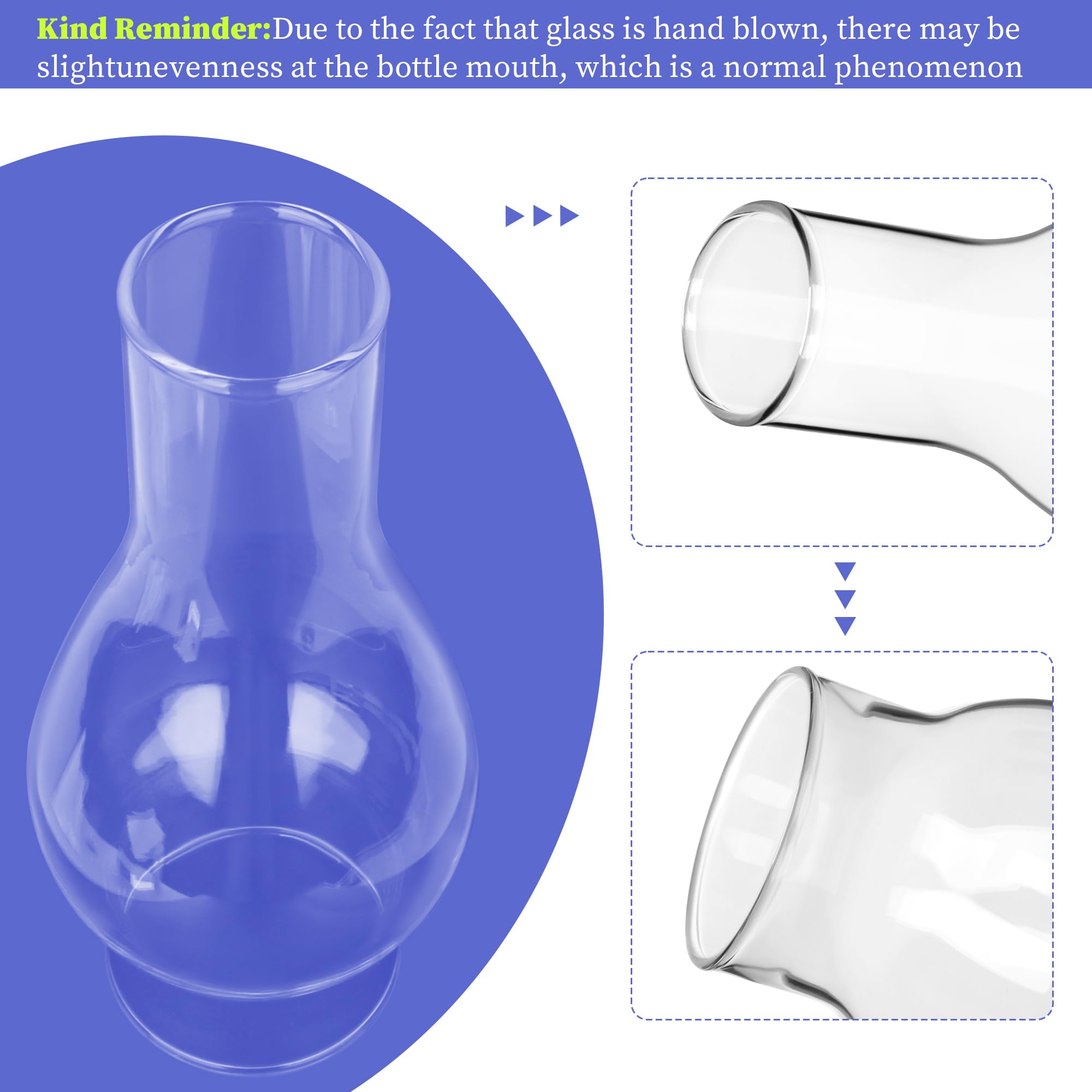 LVACODV oil lamp chimney heat-resistant borosilicate glass maintains flame clarity
