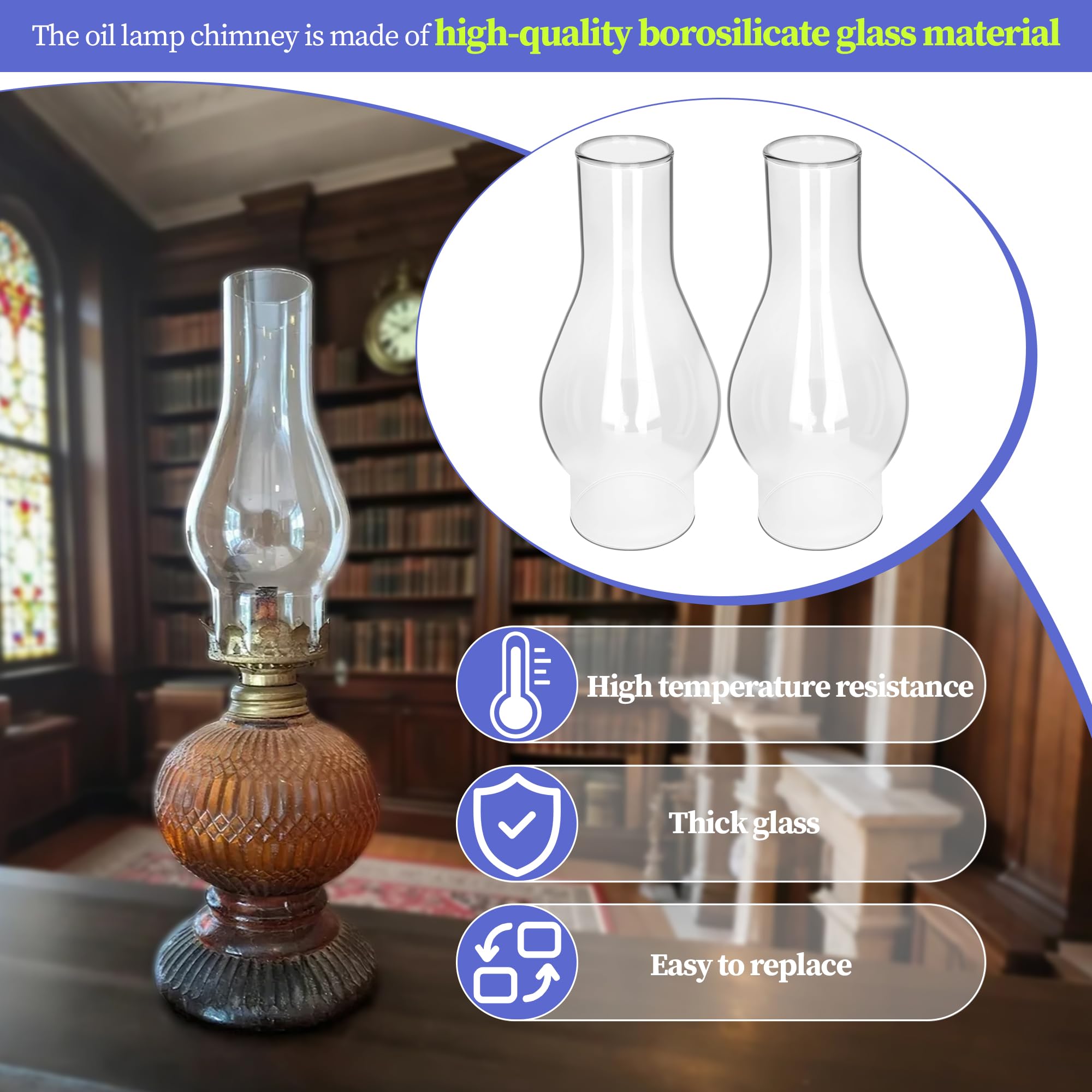 LVACODV oil lamp chimney vintage-restoration option helps revive classic lamps
