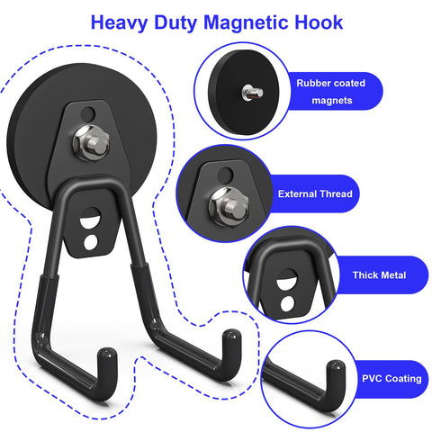 Lvoess anti-slip rubber-coated hook keeps items securely in place.