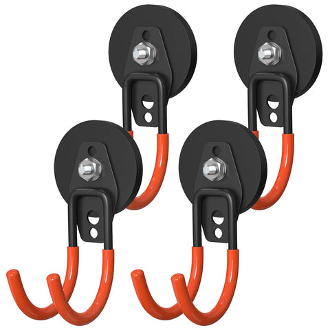 Lvoess heavy-duty magnet hook with orange base for clutter-free garage organization