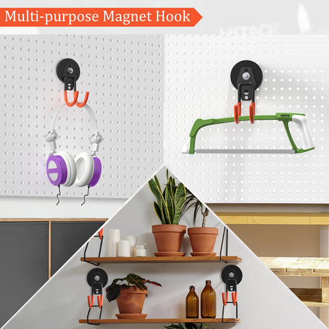 Lvoess orange magnetic hook keeps garden tools ready at hand