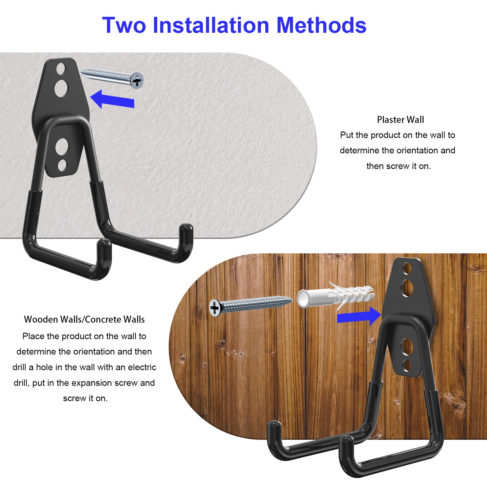 Lvoess screw installation option for added stability on walls.