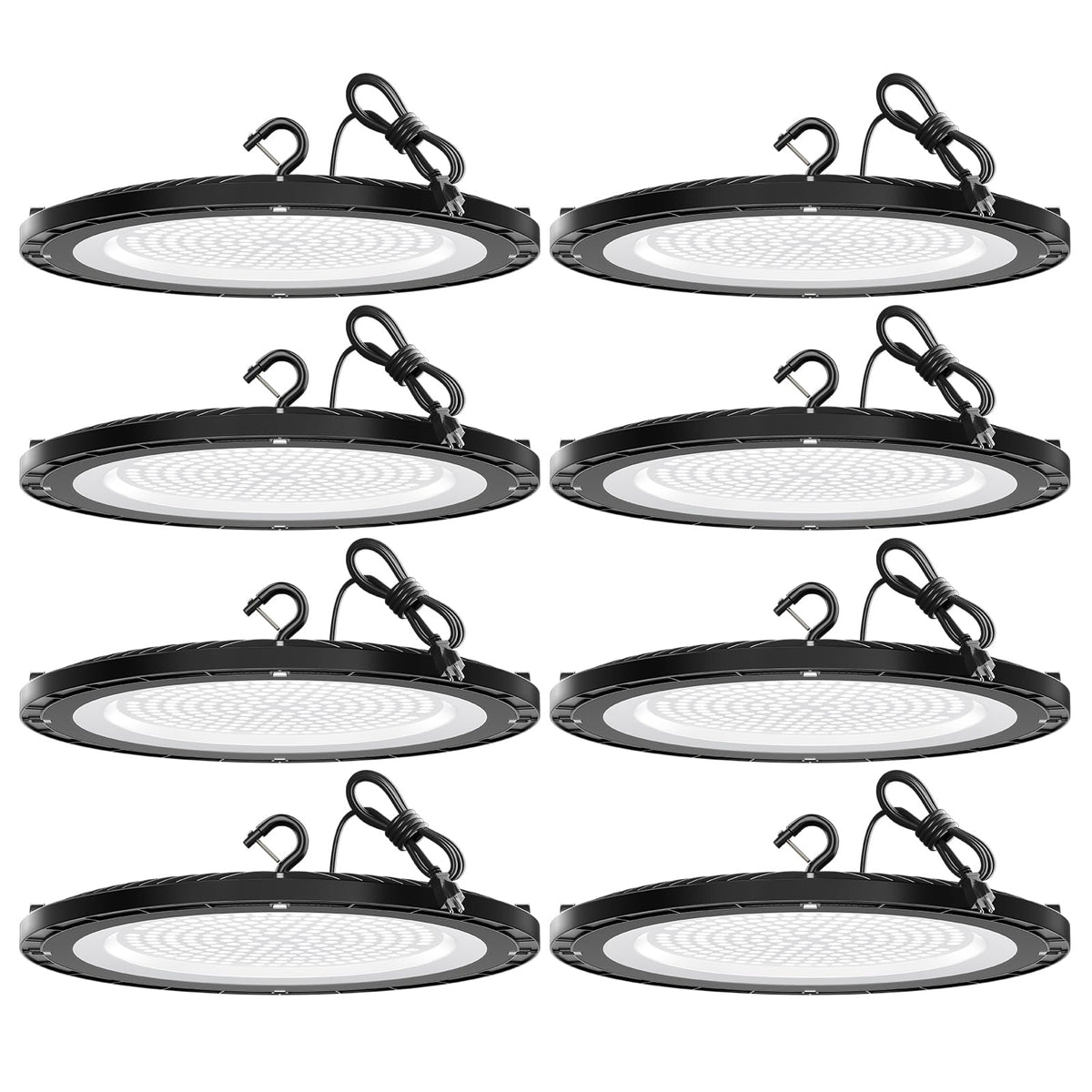 lvsdak UFO LED High Bay 200W front view for uniform warehouse illumination.