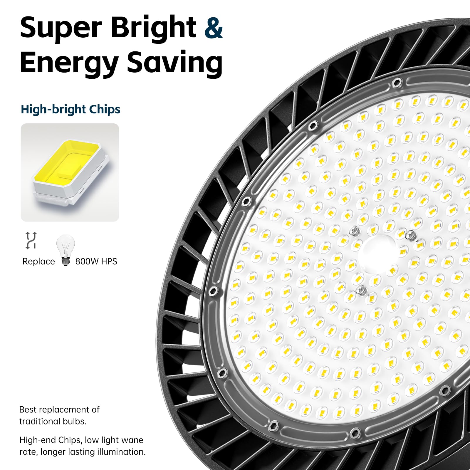 lvsdak UFO LED high bay light IP65 rating withstands harsh environments.